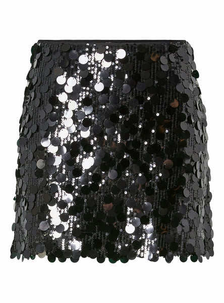 Pieces Black Sequin Mini Skirt