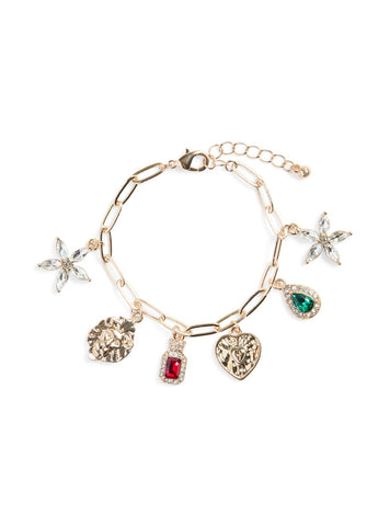 Pieces Charm Detail Bracelet and Necklace - items sold separately