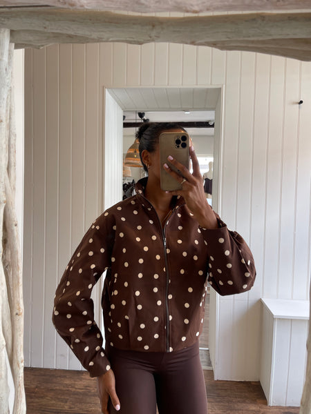 Pieces Polka Dot Bomber Jacket