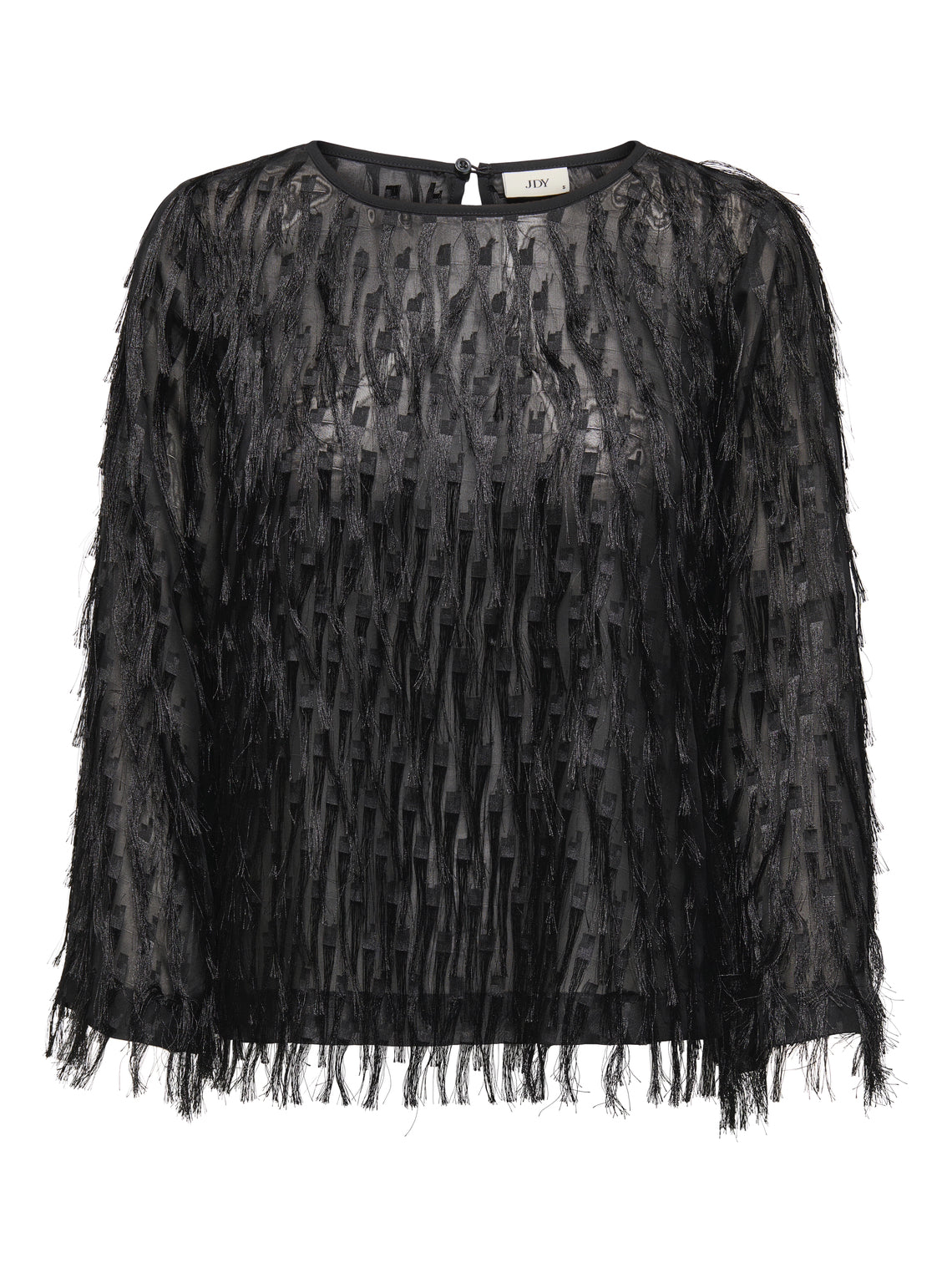 JDY Fringe Detail Shirt in Black