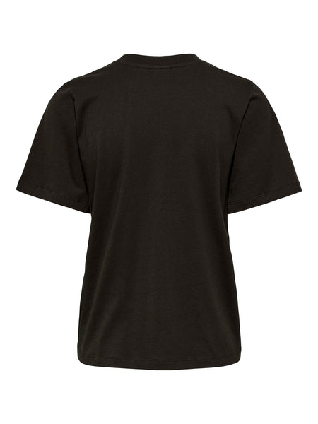 JDY Short Sleeve Heart Tshirt In Brown