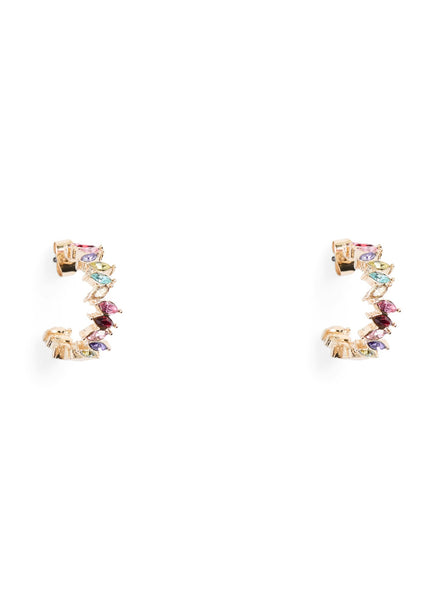 Pieces Gem Hoop Earrings