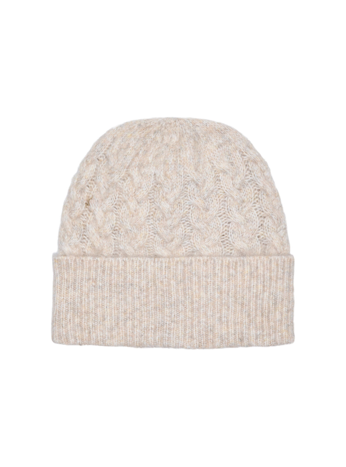 JDY Cable Knit Beanie in Oatmeal