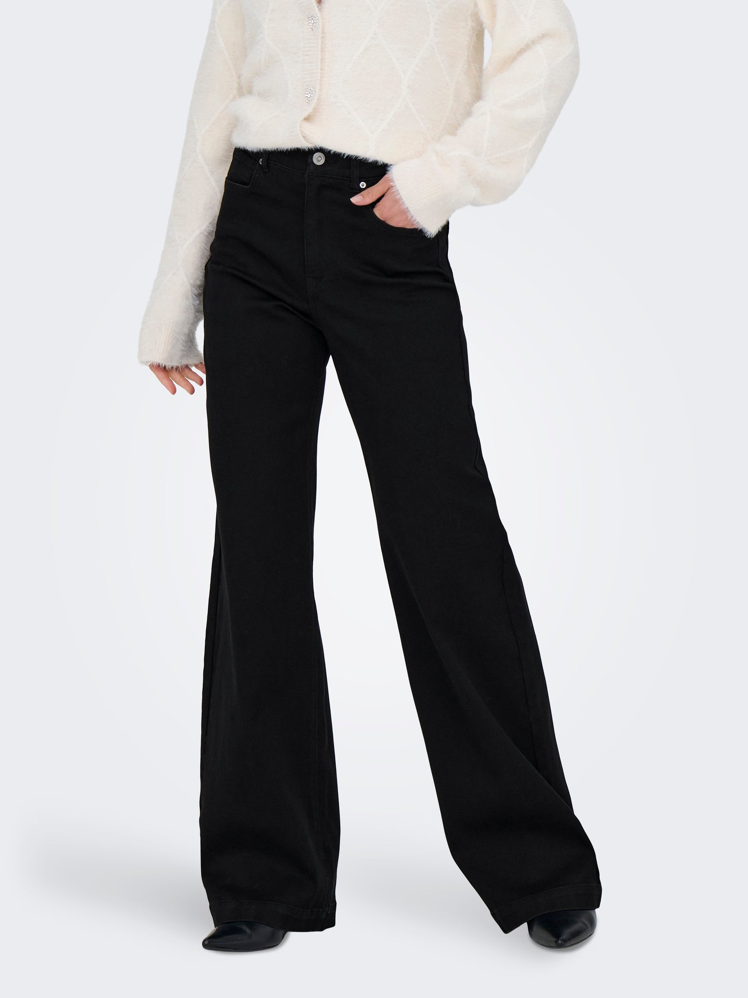 Only Madison Black Wide Leg Jeans