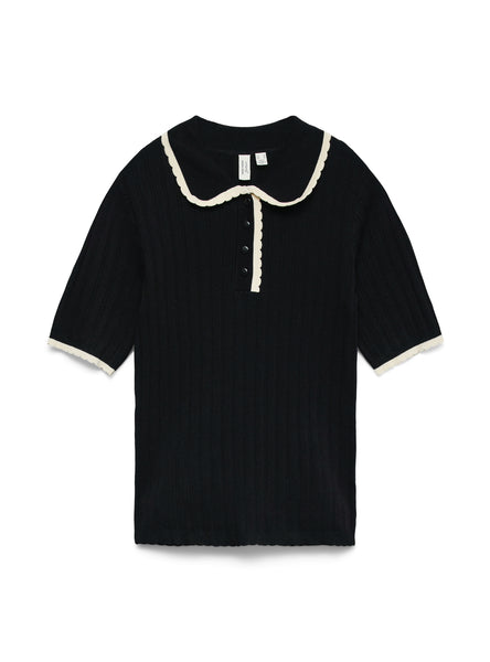 VM Contrast Stitch Polo Neck