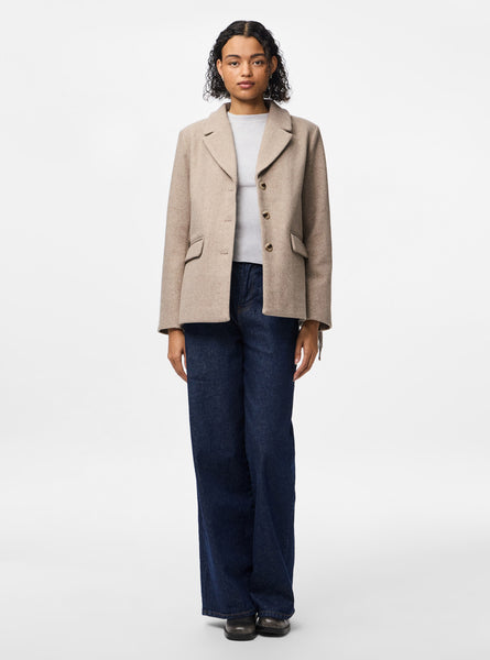 Pieces Tassel Detail Jacket in Oat