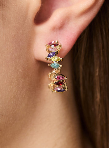 Pieces Gem Hoop Earrings