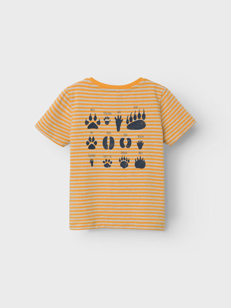 Boys Mini Mustard Stripe Badger Tshirt