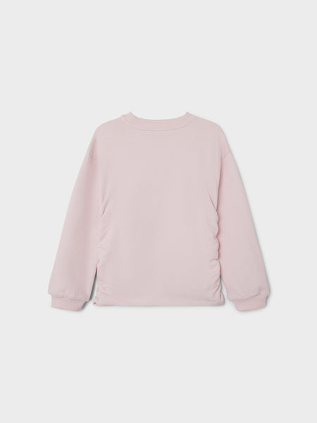 Girls Pink Ruched Cherry Sweatshirt