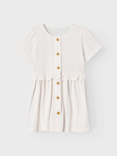 Girls Mini Button Front Short Sleeve Dress