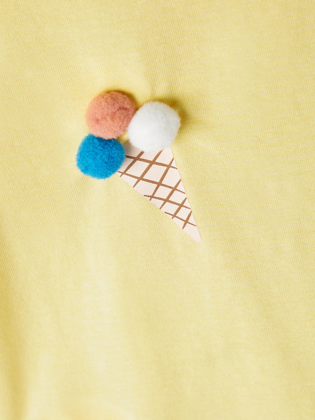 Girls Mini Icecream Pom Pom Tshirt