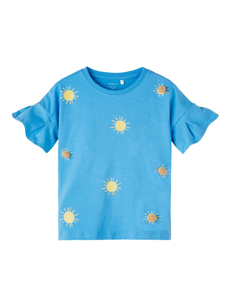 Girls Mini Sunshine Pom Pom Tshirt