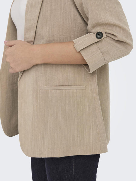 Only Beige 3/4 Sleeve Blazer & Paper Bag Trouser Co-ord Set