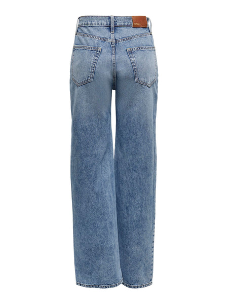 Only Hope Extra High Waist Wide Leg Jeans In Blue