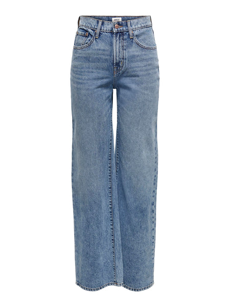 Only Hope Extra High Waist Wide Leg Jeans In Blue