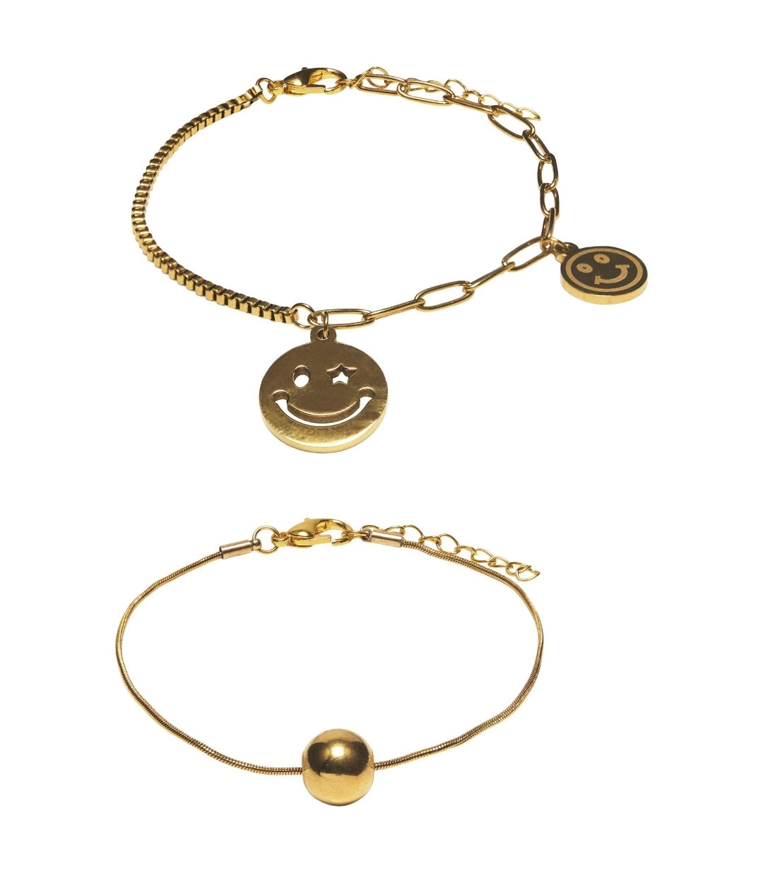 Only 2 Piece Happy Bracelet Gold or Silver