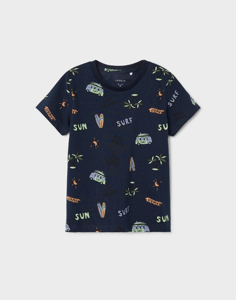 Boys Mini Navy Surf Tshirt