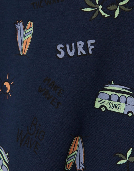 Boys Mini Navy Surf Tshirt