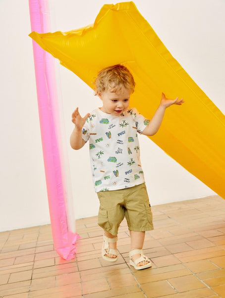 Boys Mini White Surf Tshirt