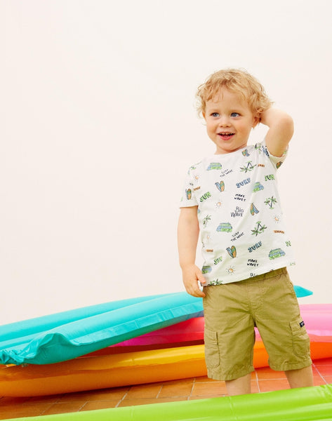 Boys Mini White Surf Tshirt