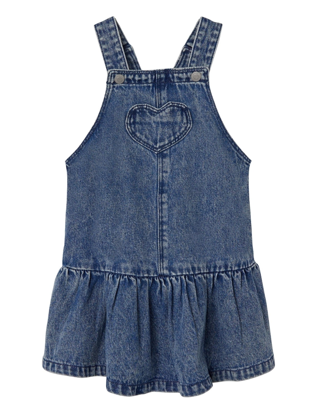 Girls Mini Denim Pinafore Dress