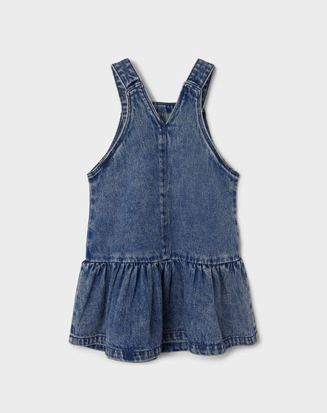 Girls Mini Denim Pinafore Dress