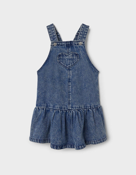 Girls Mini Denim Pinafore Dress