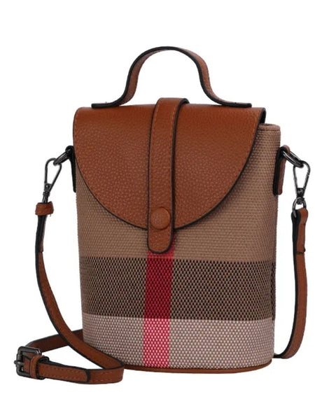 Brown Check Mini Pouch Bag