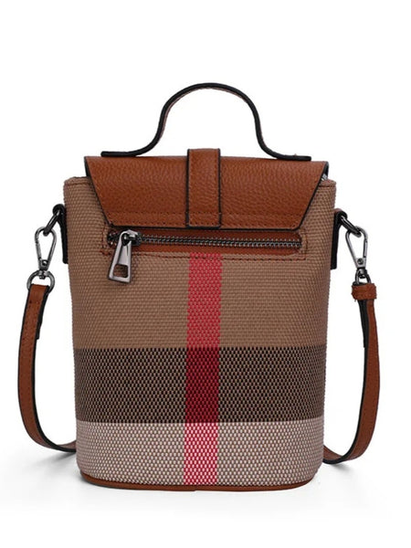 Brown Check Mini Pouch Bag