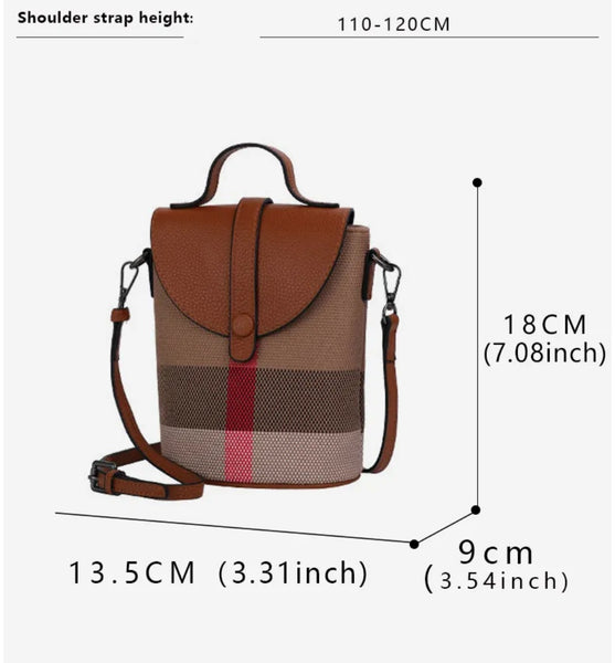 Brown Check Mini Pouch Bag
