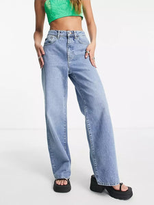 Only Hope Extra High Waist Wide Leg Jeans In Blue