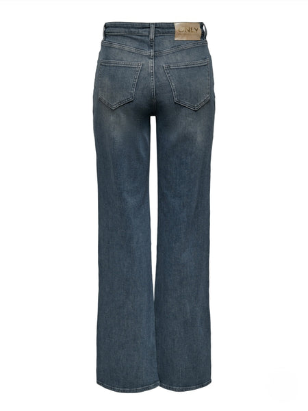 Only Juicy Wide Leg Jean In Grey Blue