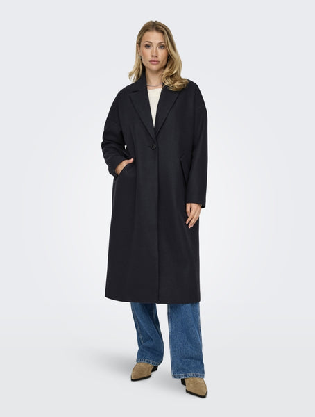 Only Long Tailored Coat In Navy
