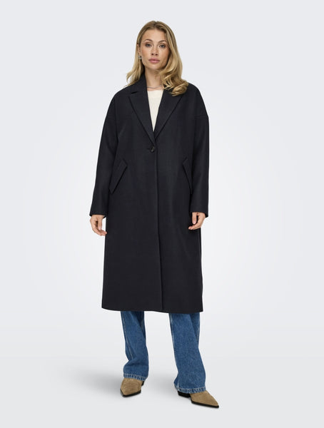 Only Long Tailored Coat In Navy