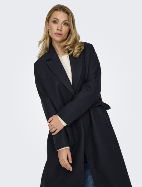 Only Long Tailored Coat In Navy