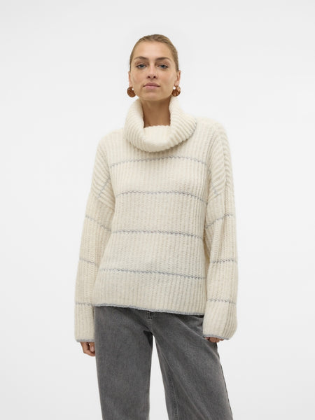 VM Silver Stripe Rollneck Knit Jumper