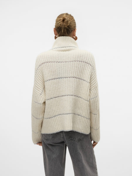 VM Silver Stripe Rollneck Knit Jumper