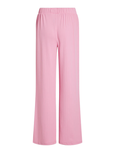 Vila Pink Textured Wide Leg Trousers