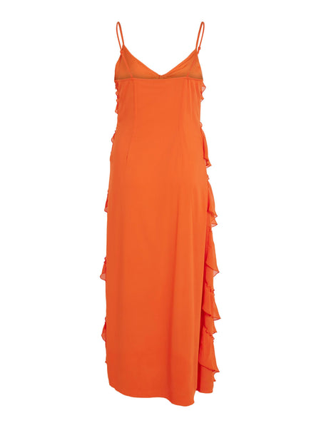 Vila Orange Frill Maxi Dress