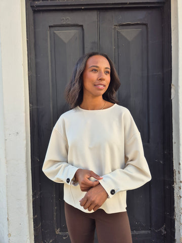 Vila Long Sleeve Buttoned Cuff Slouchy Top