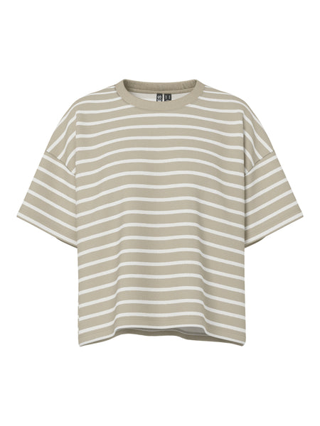 Pieces Beige Stripe Jersey T-shirt & Short Co-ord Set - Items Sold Separately