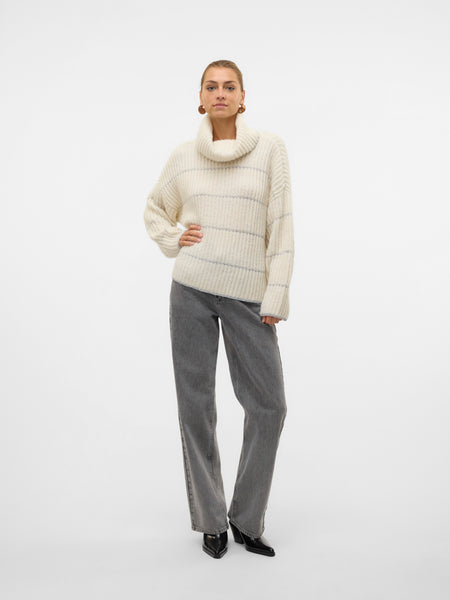 VM Silver Stripe Rollneck Knit Jumper