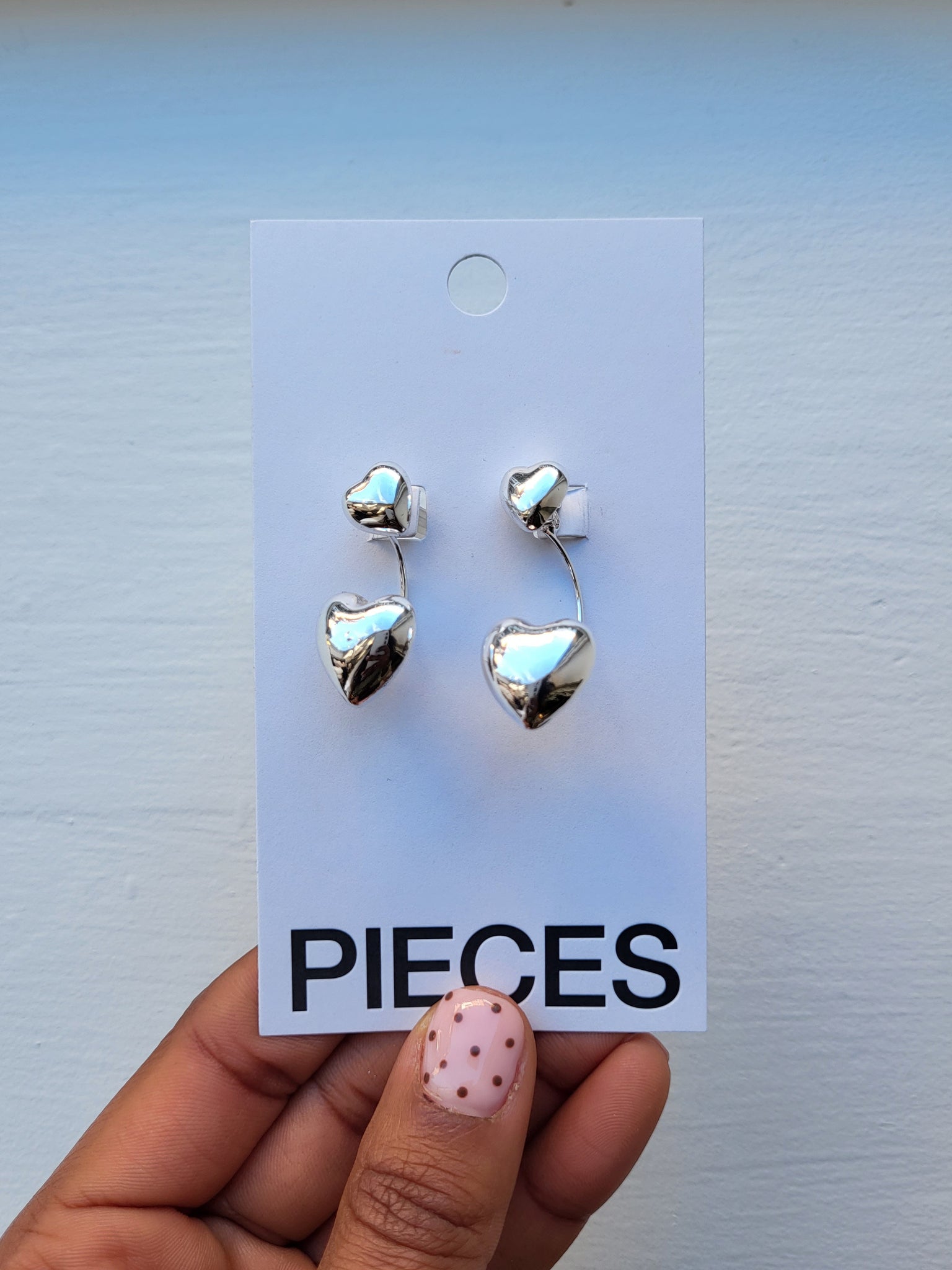 Pieces Silver Heart Earrings