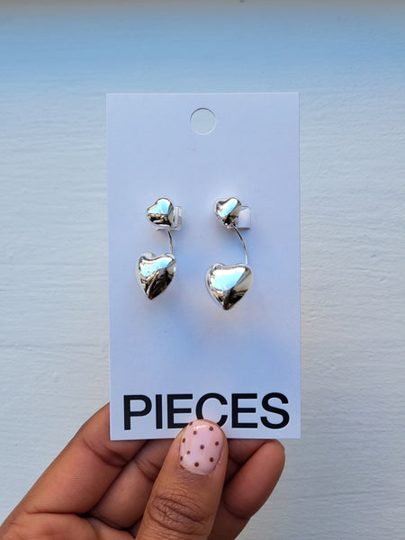 Pieces Silver Heart Earrings