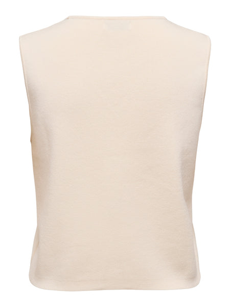 JDY Sleeveless Knitted Waistcoat In Cream