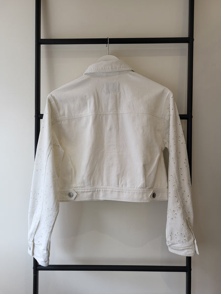 Only Short White Embroidered Jacket