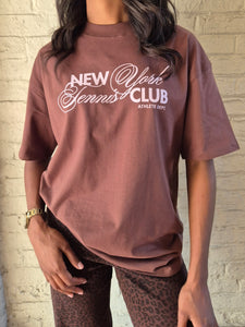 New York Tennis Club Oversized Tshirt In Brown