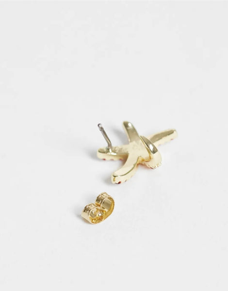 Pieces Starfish Stud Earrings In Gold