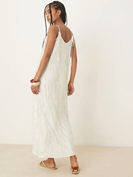 Vila Plisse Sleeveless Slip Maxi Dress