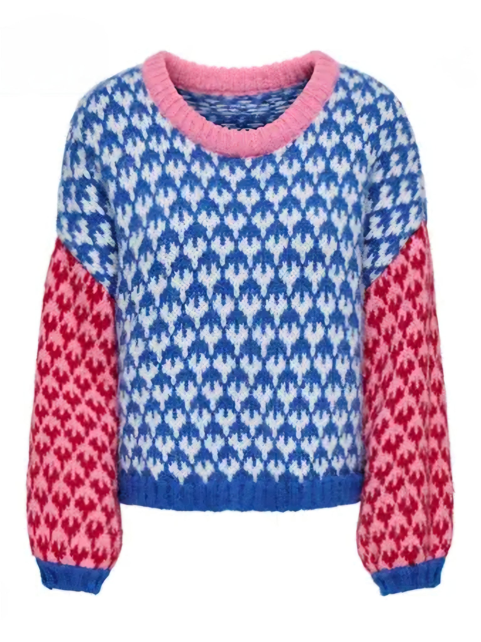 Only Chunky Knit Pattern Boxy Knit Jumper In Blue